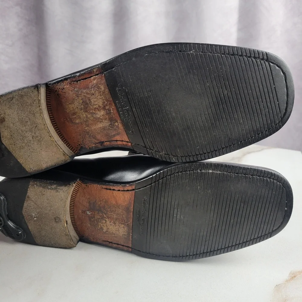 Salvatore Ferragamo Gancini Horsebit Loafers Black Men's Size 8.5 D